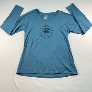 The North Face Yosemite National Park Graphic Long Sleeve Tee Blue Womens XL